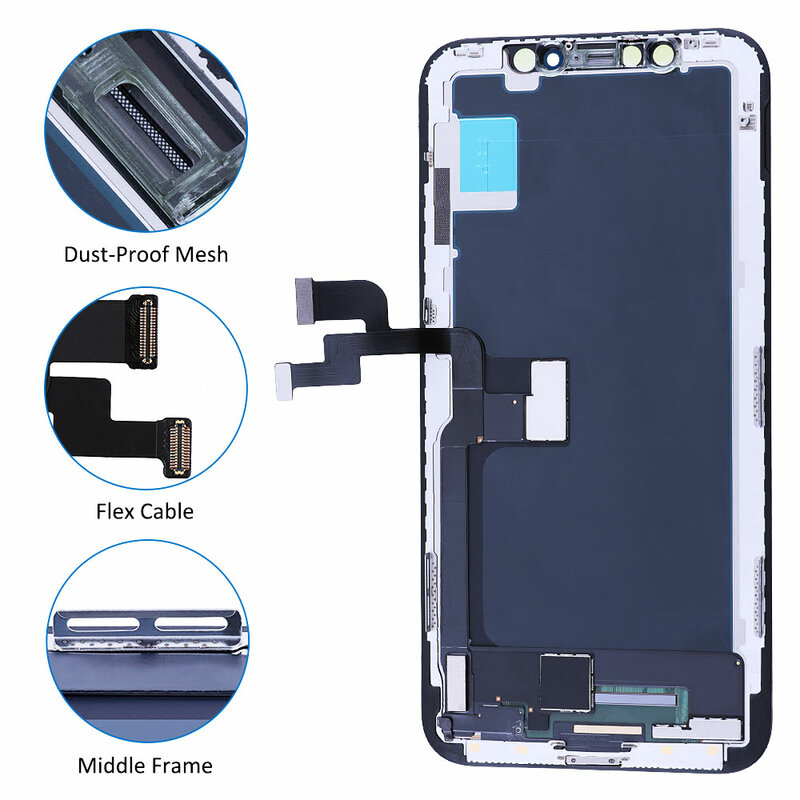 شاشة LCD XR 11 Incell من الدرجة الأولى لهواتف iPhone X XS مع شاشة رقمية تعمل باللمس ثلاثية الأبعاد شاشة للاستبدال XS Pantalla X لا توجد بكسل ميت