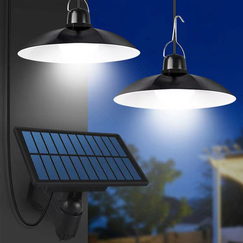 لوحة للطاقة الشمسية الثريا LED الشمسية قلادة الخفيفة ، مصباح بالطاقة ، الأبيض ، ضوء دافئ مع جهاز التحكم عن بعد ، التخييم ، في الهواء الطلق ، حديقة