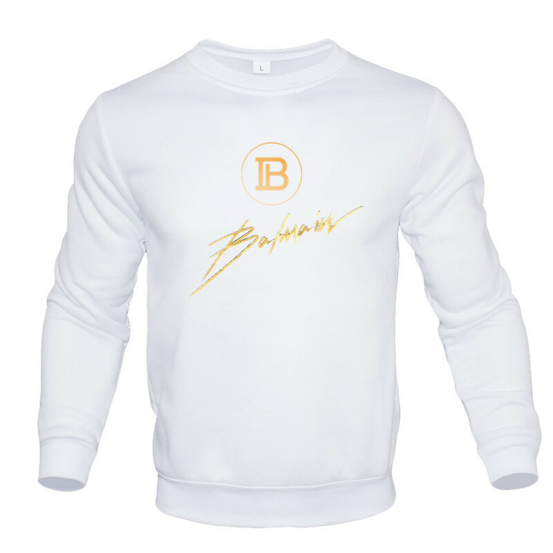 Balmain New Men's And Women's Letter Printed Long Sleeve Crew Neck Pullover Casual Sweatshirts