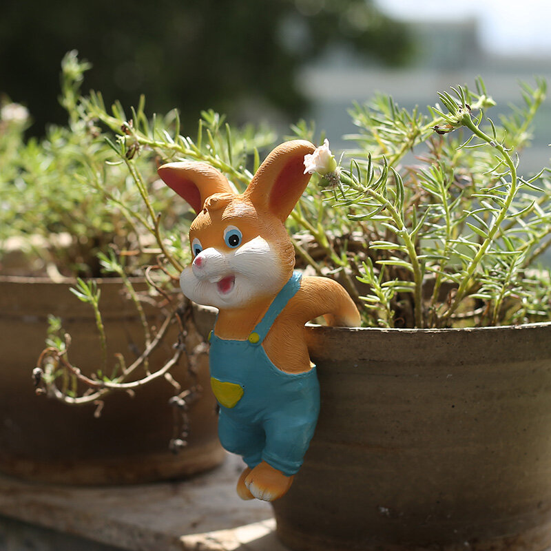 حديقة الديكور اناء للزهور أرنب قلادة الإبداعية المناظر الطبيعية ترتيب الأرنب معلقة الحلي الزخرفية #2