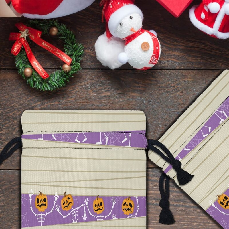 اليقطين ضمادة هدية حقيبة العلامة التجارية تصميم عادية المحمولة حلوى حلوة الرباط الأرجواني الحقائب للأطفال مخصص هالوين 2023 #5