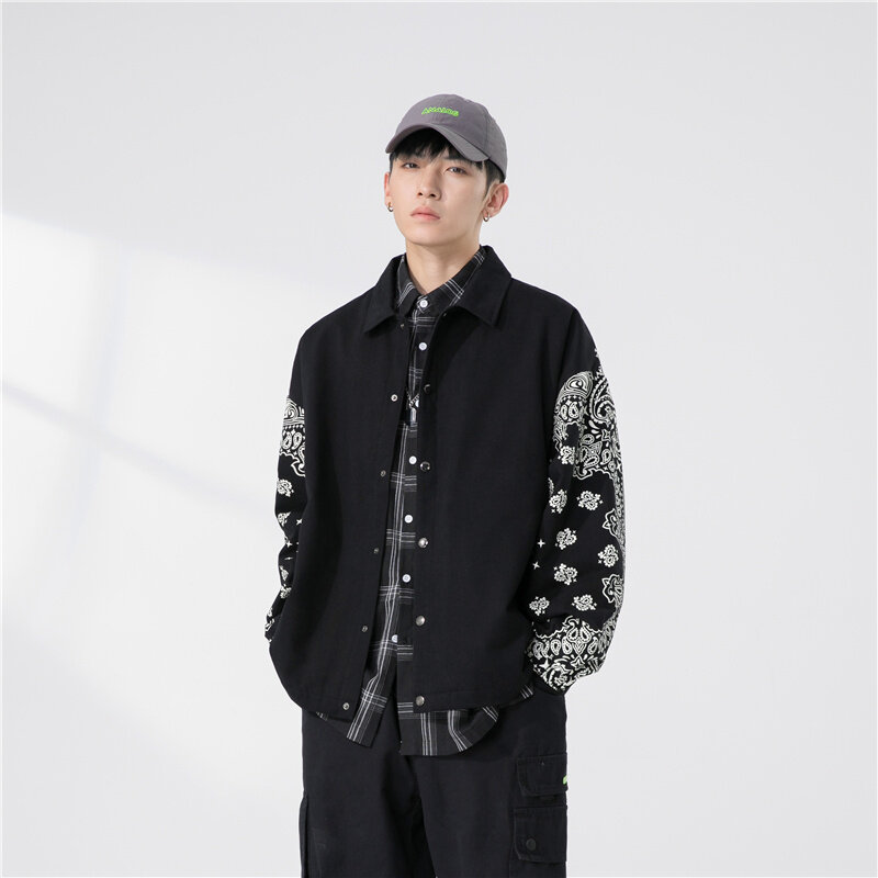 In the Early Autumn of 2022 New Students' Street Clothes Were Printed with Simple and Loose-fitting Fashion Cotton Pocket Jacket