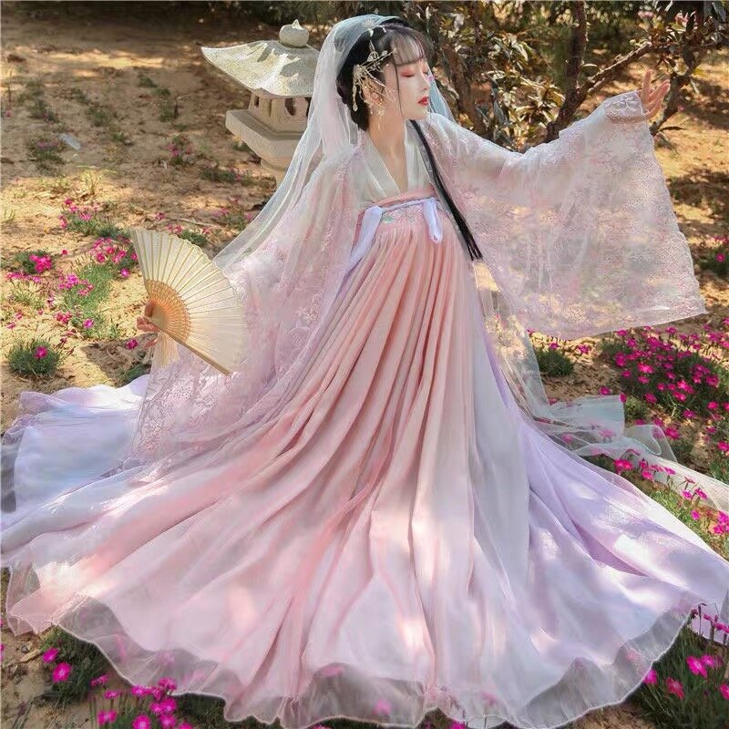 الصينية التقليدية Hanfu فستان المرأة أنيقة هان سلالة الجنية ملابس رقص الأميرة تأثيري كرنفال مرحلة الأداء #1
