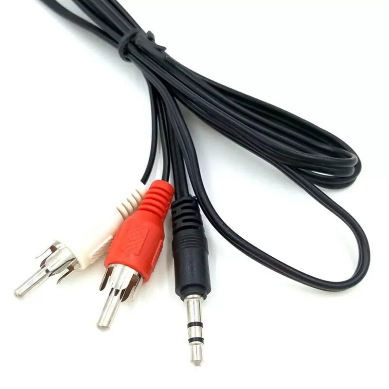 3.5mm Audio Line Cable 1M Stereo Jack Male to 2 RCA Male Aux Cable For PC DVD TV VCR MP3 Speakers Laptop Video Audio Cable Cord
