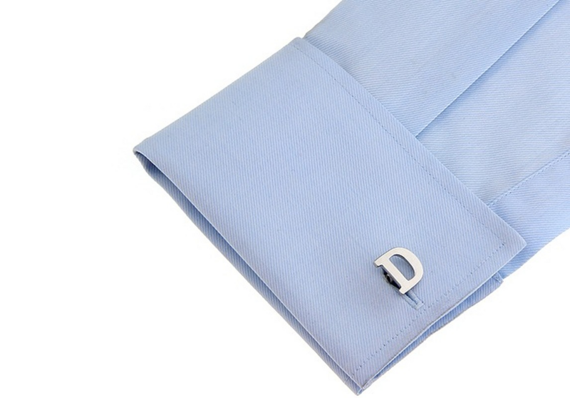 26 رسائل A-Z عالية الجودة النحاس الفضة اللون أزرار أكمام الرجال الفرنسية قميص الكفة الروابط الذكور الكفة الروابط للرجال هدية للرجال
