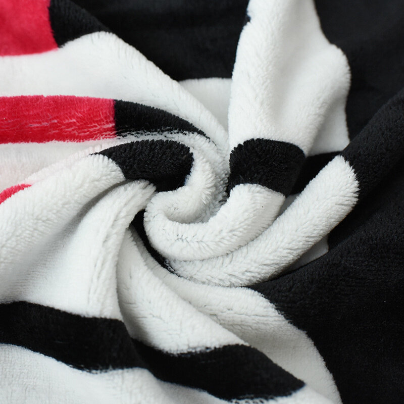 أفخم أحمر أسود بطانية الفانيلا الوجهين الطباعة بطانية الشتاء الدافئة رمي بطانية على غطاء أريكة أريكة المنزل بطانية