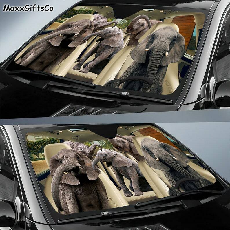 الفيل سيارة الشمس الظل ، الفيل الزجاج الأمامي ، الأسرة الفيلة السيارات ظلة ، الفيلة اكسسوارات السيارات ، الفيل عشاق الهدايا