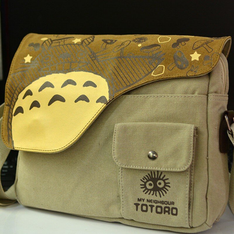 حقيبة كتف هاياو ميازاكي جارتي توتورو حقيبة مدرسية من قماش القطن عبر الجسم #4