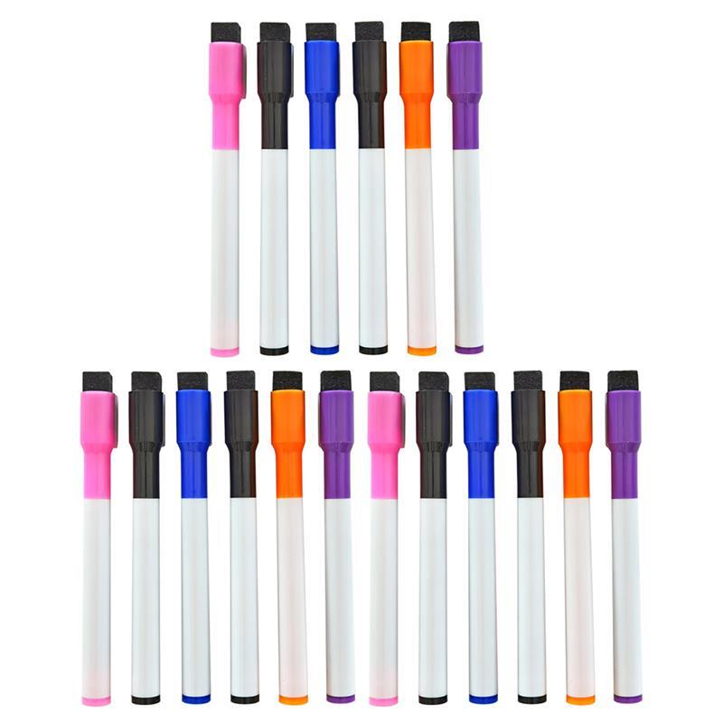 18 قطعة علامات المسح الجاف المهنية علامات سبورة بيضاء مغناطيسية أقلام السبورة مريحة