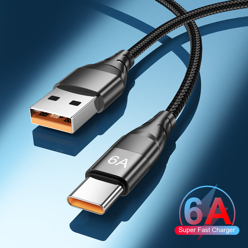 Lovebay 6A 66 واط USB نوع C سوبر سريع كابل لهواوي ماتي 40 50 شاومي 11 10 برو ممن لهم R17 شحن سريع USB-C شاحن كابل