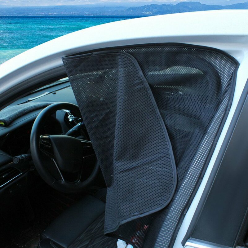 الجبهة نافذة السيارة ظلة Tinabless 2 حزمة تنفس شبكة سيارة الجانب ظل النافذة مظلة للسيارة الظل مع الثقوب #5