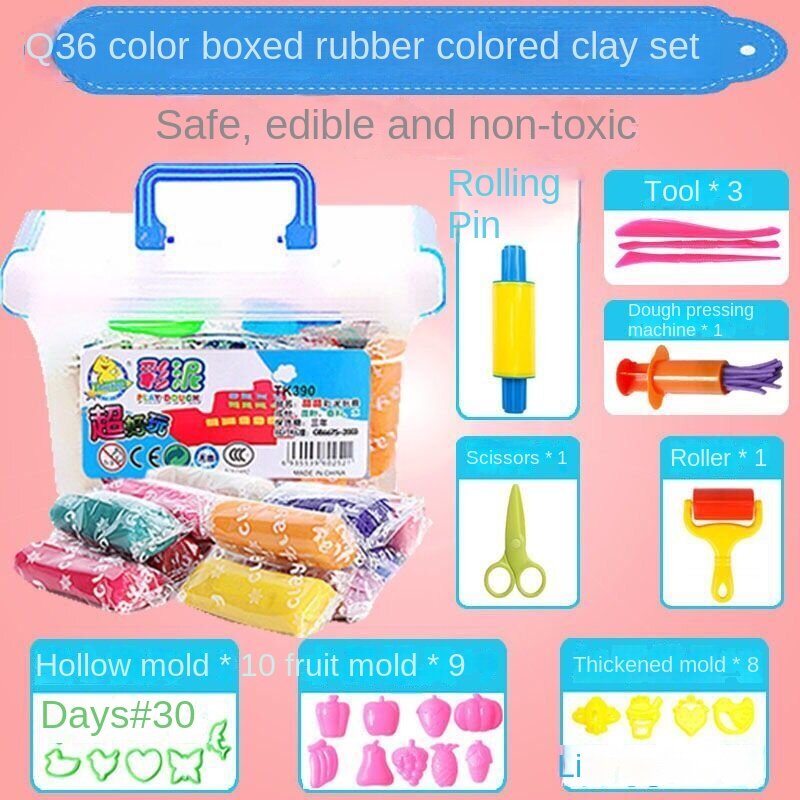 18/24/36 Color Large Plasticine Set Non-toxic Color Mud Ultra-light Clay Space Mud Crystal Mud Children's Toys