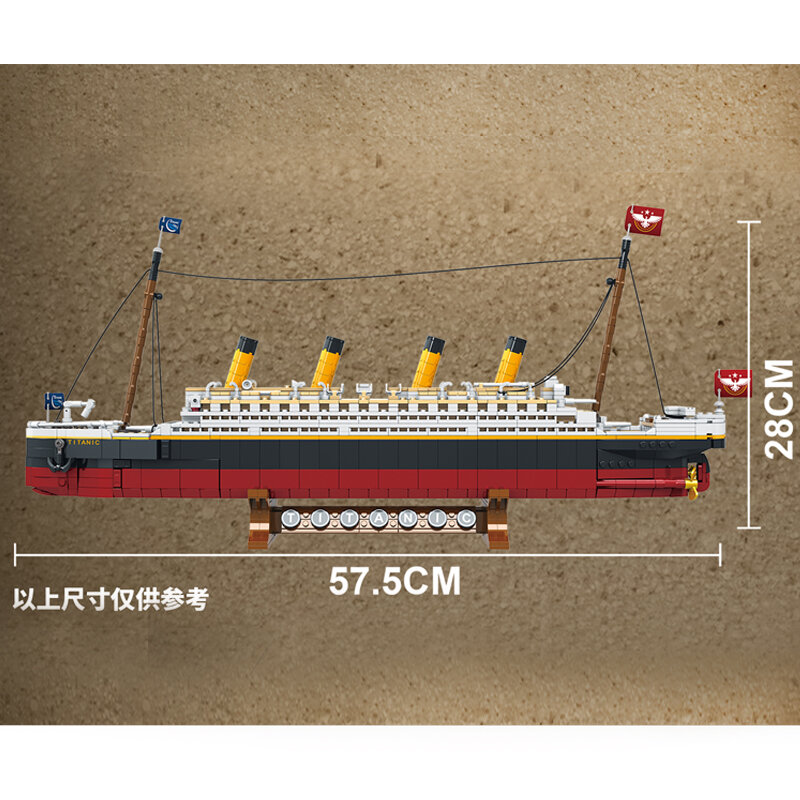 MOC 1507 قطعة فيلم إبداعي تايتانك سفينة بحرية كبيرة سفينة باخرة نموذج الطوب اللبنات لتقوم بها بنفسك لعب للأطفال هدايا #2