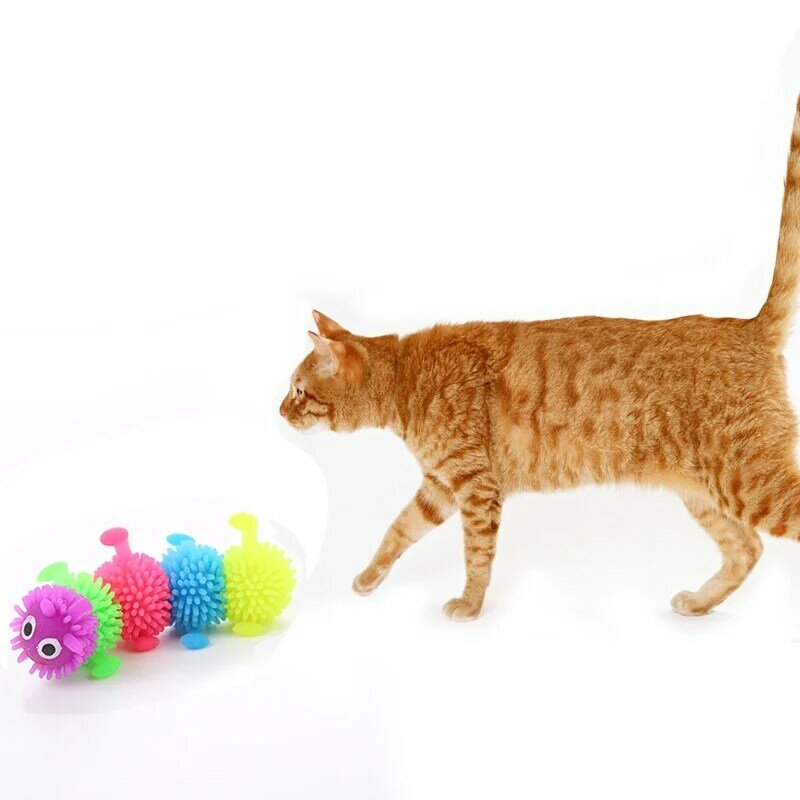 كلب القط لعب لينة المطاط الحيوان على شكل لعبة مضحك متعدد الألوان لعبة للقطط الكلاب الاسترخاء الضغط منتجات الحيوانات الأليفة محظوظ القط #4