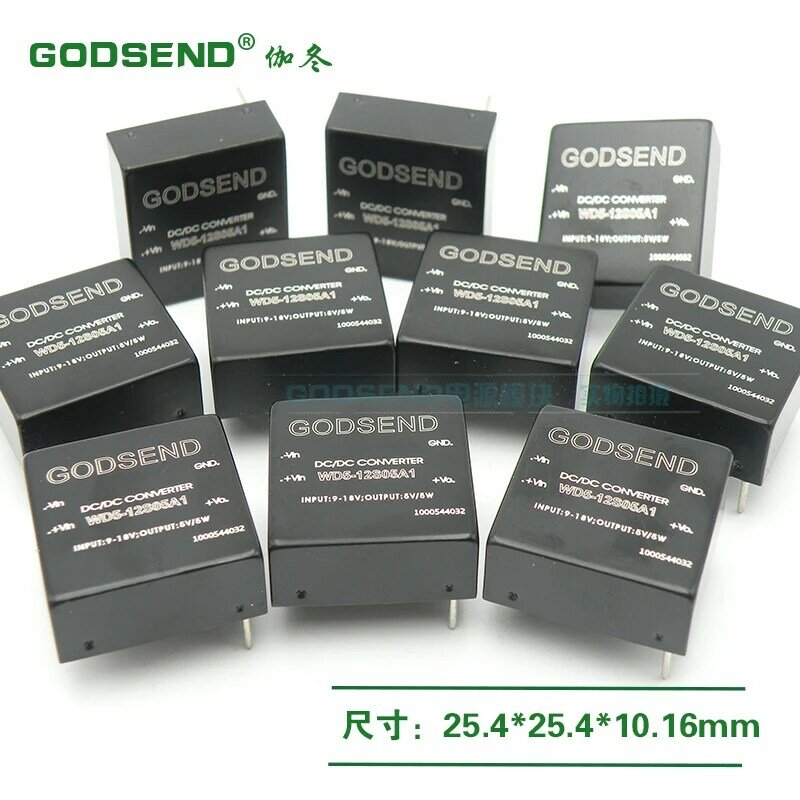 Godsay WD5-12S05A1 المدخلات 12 فولت إلى 5 فولت وحدة امدادات الطاقة WD05-12S05 العزلة تنحى 5 واط