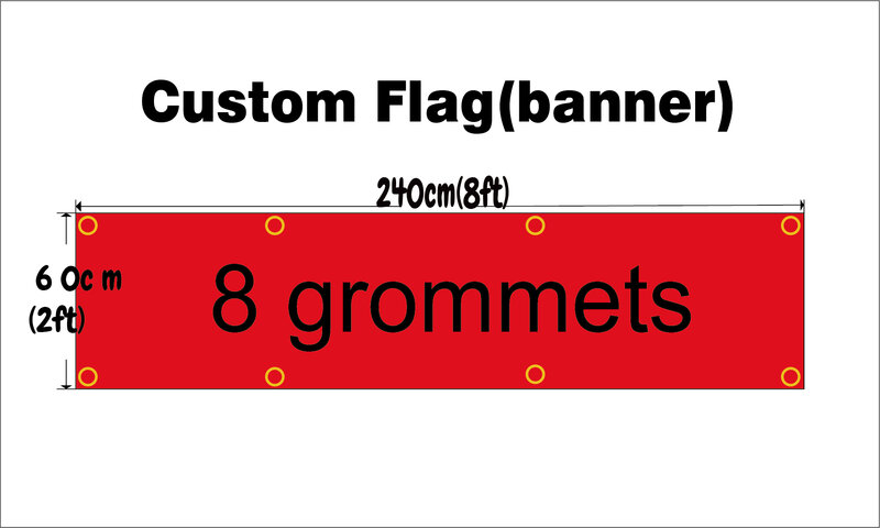 Custom 2x8FT Banner 60X240cm Any Size Brand Logo Sport Club Indoor Outdoor Vivid Color Decoration Promotion Double Stitched