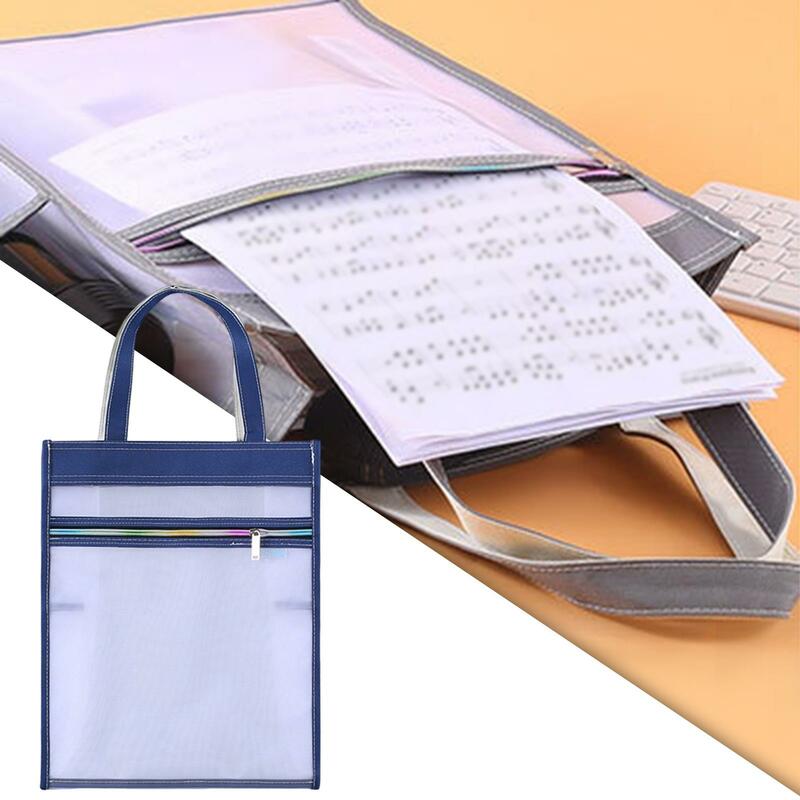 شبكة مجلد حمل متعددة الاستخدام خفيفة الوزن النايلون القرطاسية حقيبة يد تخزين شبكة عادية