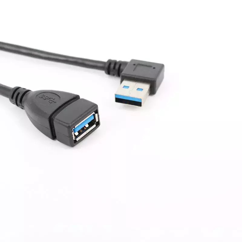 20 سنتيمتر USB 3.0 اليمين/اليسار/أعلى/أسفل زاوية 90 درجة تمديد كابل ذكر إلى شاحن أنثي الحبل USB الكابلات