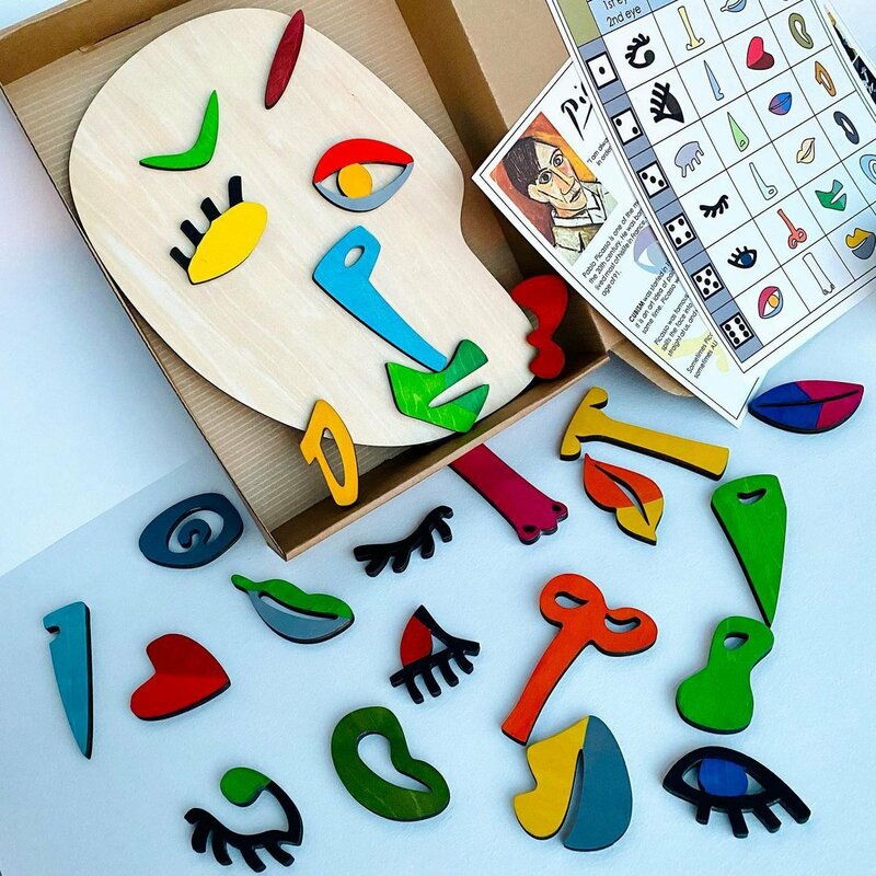Wooden Montessori Puzzles Children's Educational Toys Face Puzzle Recognition Facial Sense Matching Set Enlightenment Jigsaw Toy