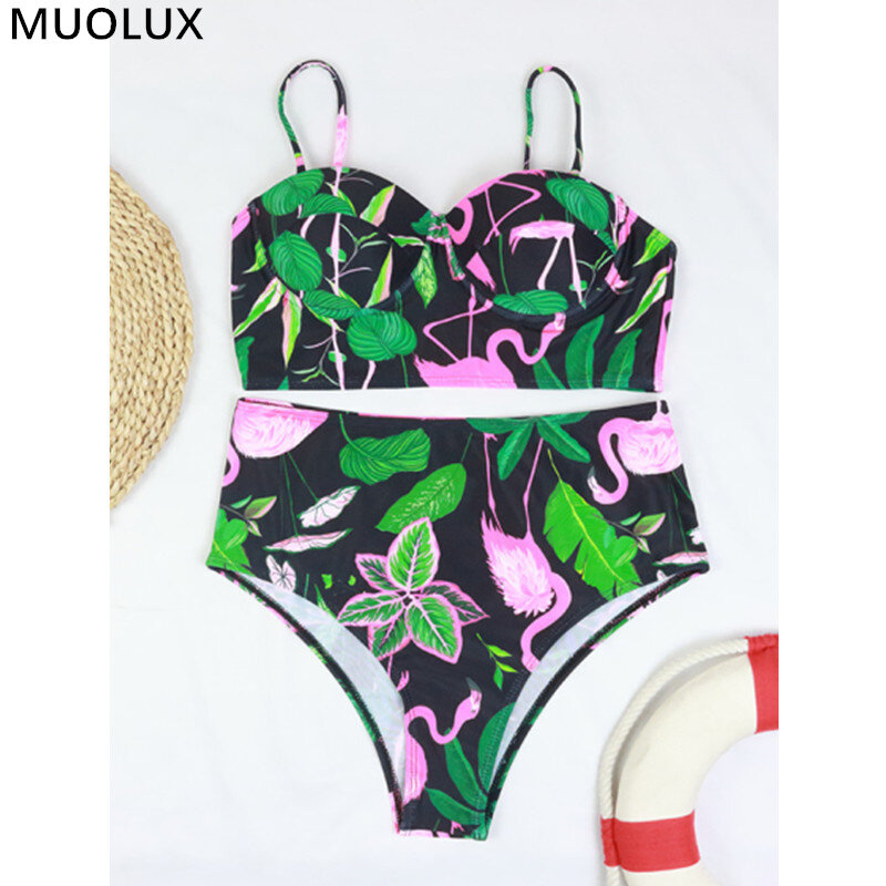 طقم بكيني من MUOLUX موضة 2022 لباس سباحة للنساء مثير مكون من قطعتين ملابس سباحة نسائية للشاطئ والاستحمام #1