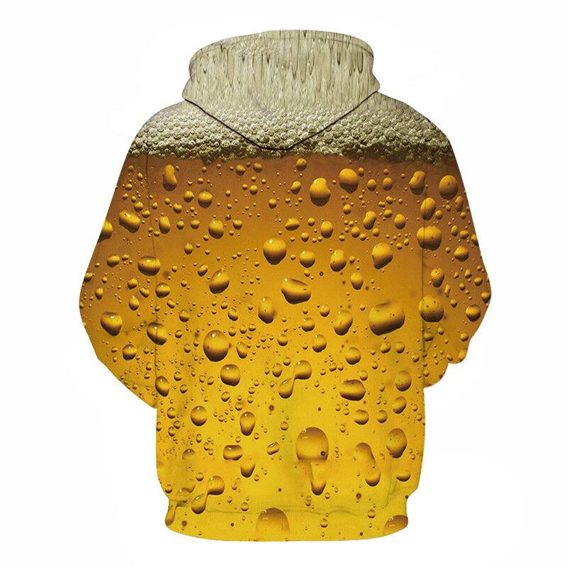 KO3061 البيرة ثلاثية الأبعاد الطباعة الرقمية الأوروبية والأمريكية الرجال الربيع والخريف مقنعين سترة
