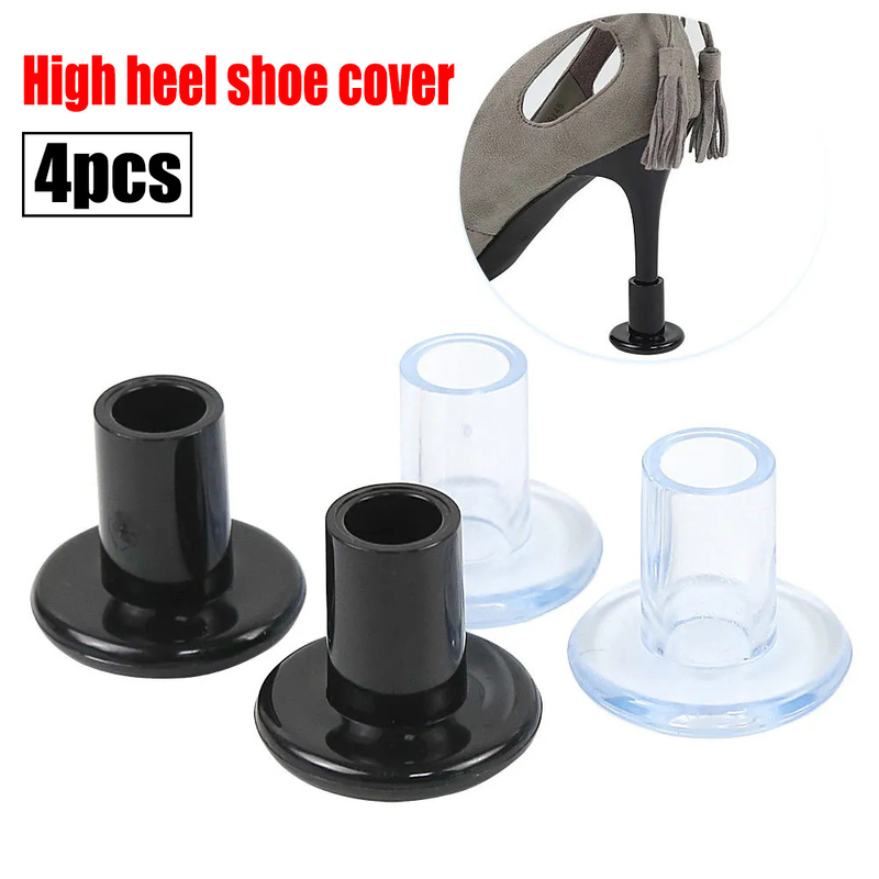 4PCS Silencer Heel Protector Round Shape Woman High Heels Protective Cover Non-slip Wearable Heel Cover Shockproof Accessories