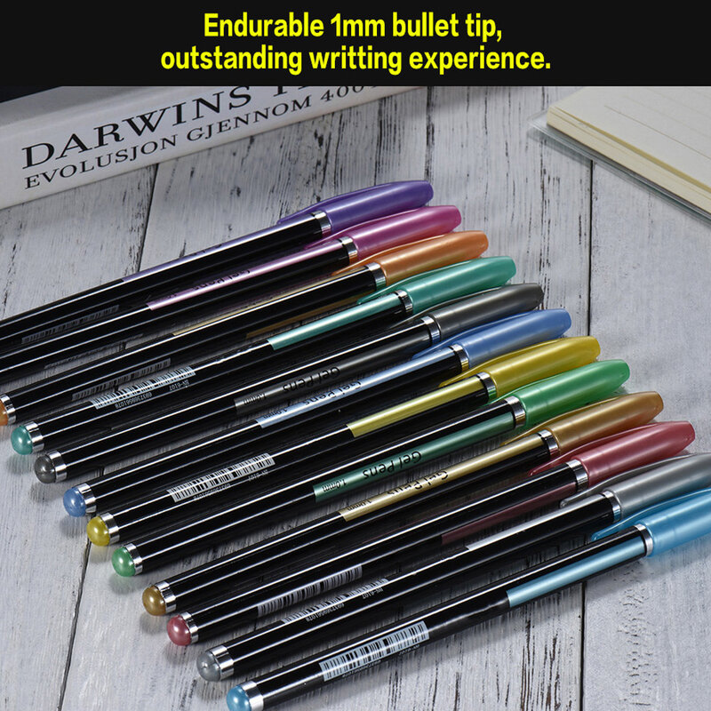 48 لون أقلام بما في ذلك لامع/الغواش/بريق/هيغليغتر تلوين كتاب ماركر أدوات الكتابة.