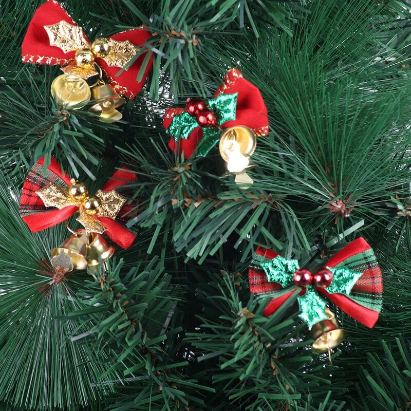 4 قطعة شجرة عيد الميلاد القوس عيد الميلاد الحلي جرس 4 نوع مزيج المنزل حديقة الانحناء عيد الميلاد/حفل زفاف الديكور