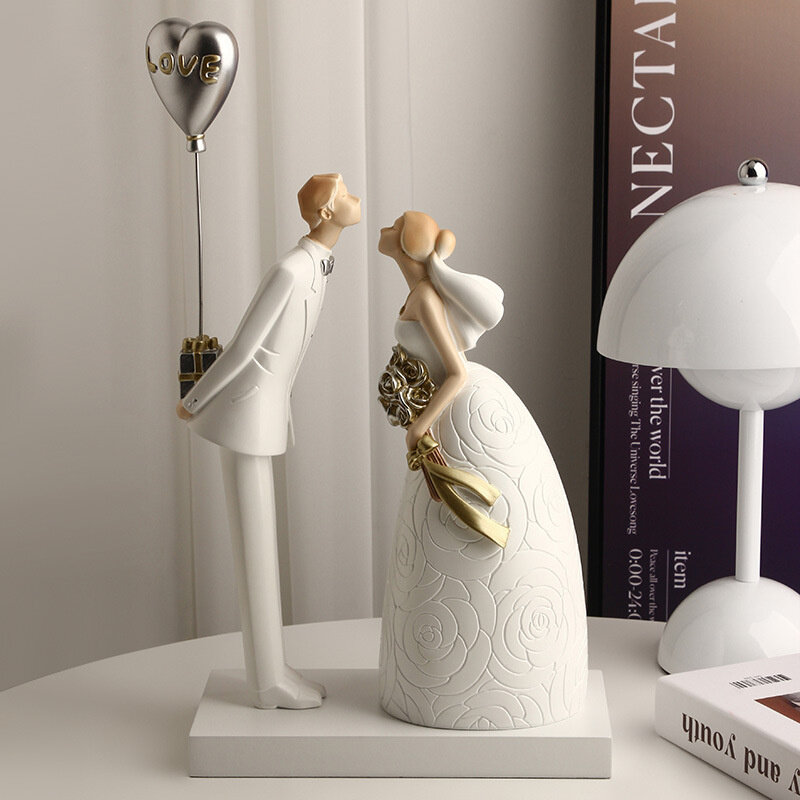 الإبداعية الزفاف زوجين تمثال عشاق التماثيل دمية غرفة المعيشة الحلي الزفاف المشاركة الديكور هدية عيد الحب