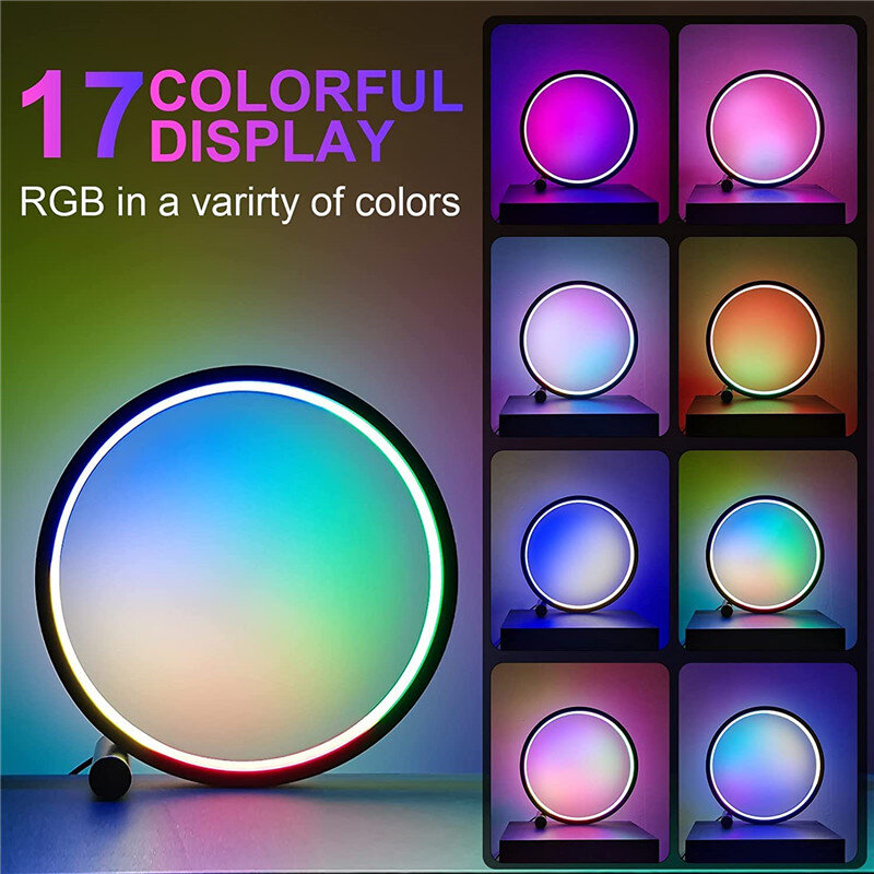RGB حلقة Led ضوء الليل App الموسيقى إيقاع مصباح لتهيئة الجو سطح المكتب مصباح التحكم عن بعد ل يعتم لعبة نوم بث مباشر