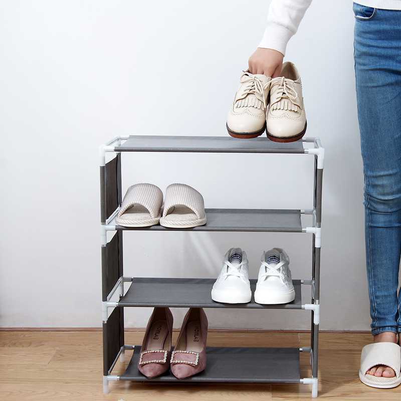 متعدد الطوابق رف الأحذية منظم متعدد الوظائف المنزلية تخزين ملابس الرف سهلة لتجميع عنبر مقاطعة الفضاء الرف