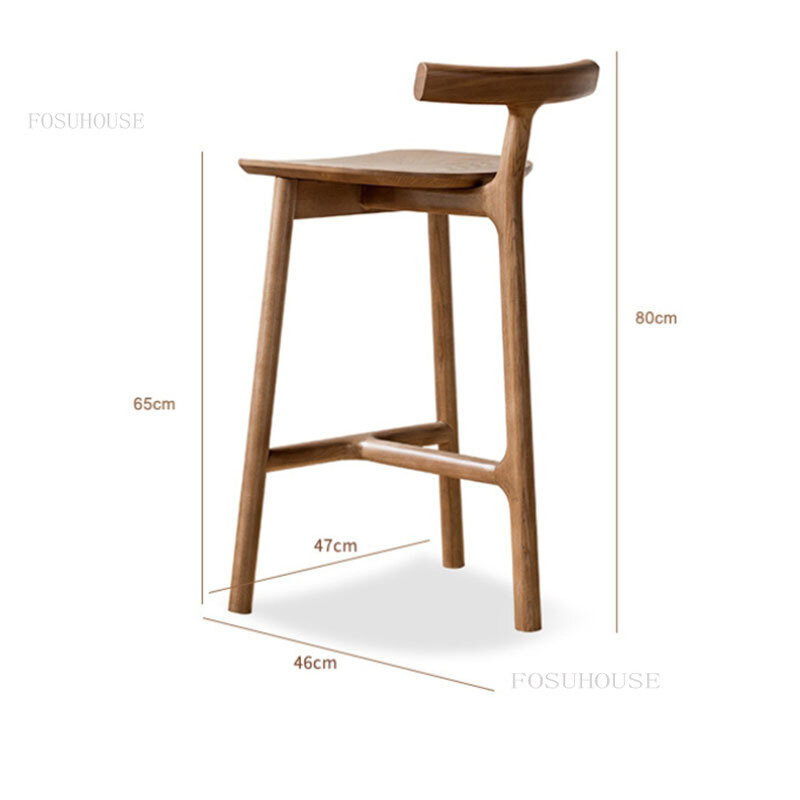 الاسكندنافية الصلبة مقاعد خشبية لتناول الطعام الصالات المنزل كرسي طويل الساق الشمال مصمم الترفيه البراز الحديثة الحد الأدنى أثاث منزلي