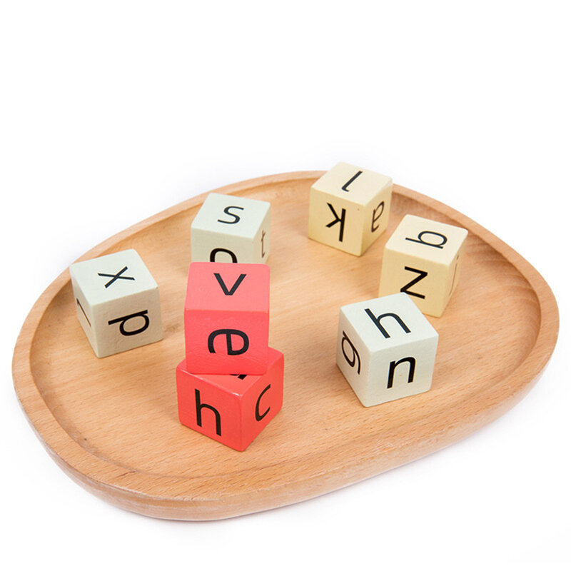لغز كتل لعبة خشبية الكلمات المتقاطعة آمنة ودائمة مع صندوق حديد ملون خشبي الكلمات المتقاطعة بطاقة مطابقة اللعب 1 Set #3