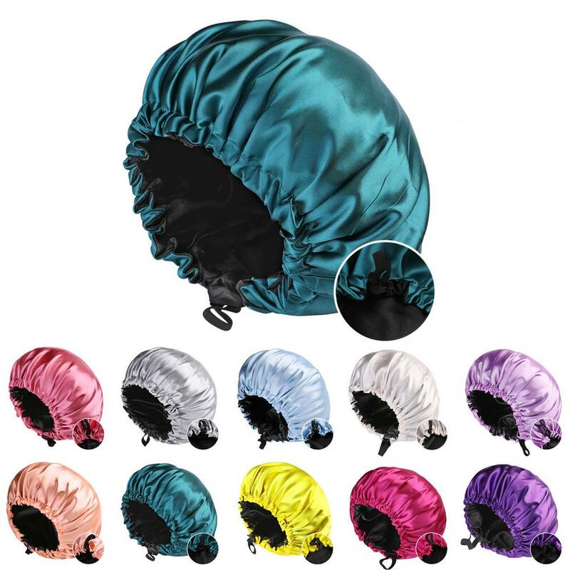Soft  Useful Lightweight Sleep Cap Drawstring Shower Hat Double Sides   for Sleeping