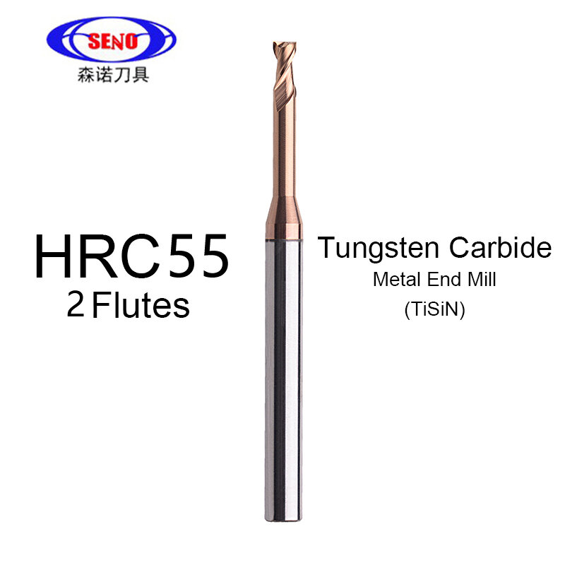 سينو 1 قطعة HRC55 2F كربيد نهاية مطحنة الدقة مايكرو نك أداة الأخدود العميق 1 مللي متر 2 مللي متر طويل الرقبة أداة لقطع المعادن