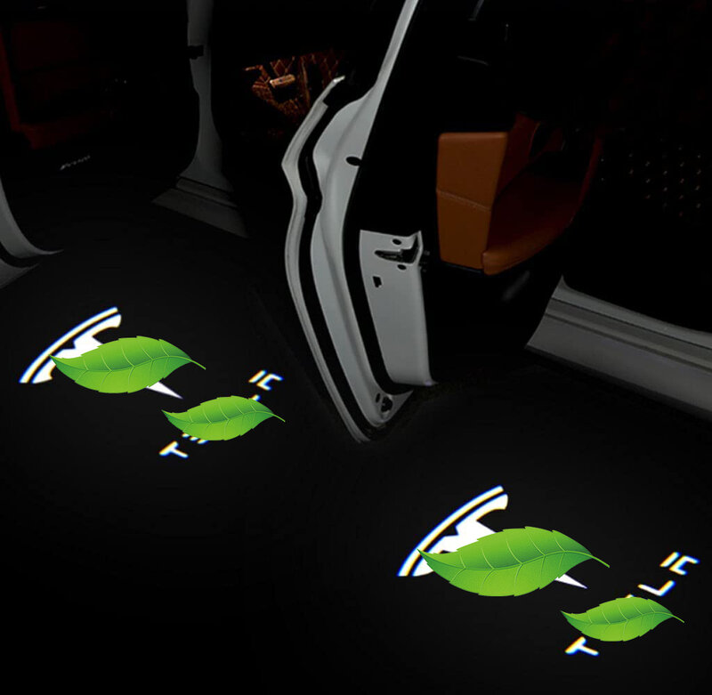 2 PcsTesla نموذج 3 Y S X LED البركة أضواء السيارة شعار العارض الباب مصباح السلالم اكسسوارات مصابيح داخلية 2 حزمة اكسسوارات السيارات