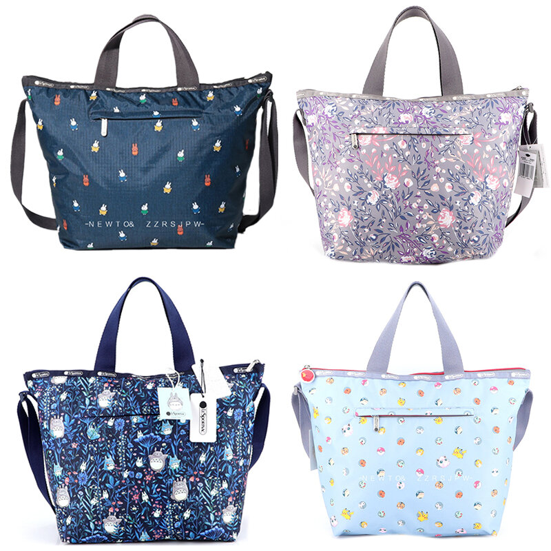 Lesportsac Anime Pikachu Totoro Casual Printed Handbag Cartoon Fashion Lightweight High Capacity Shoulder Messenger Bags Gifts