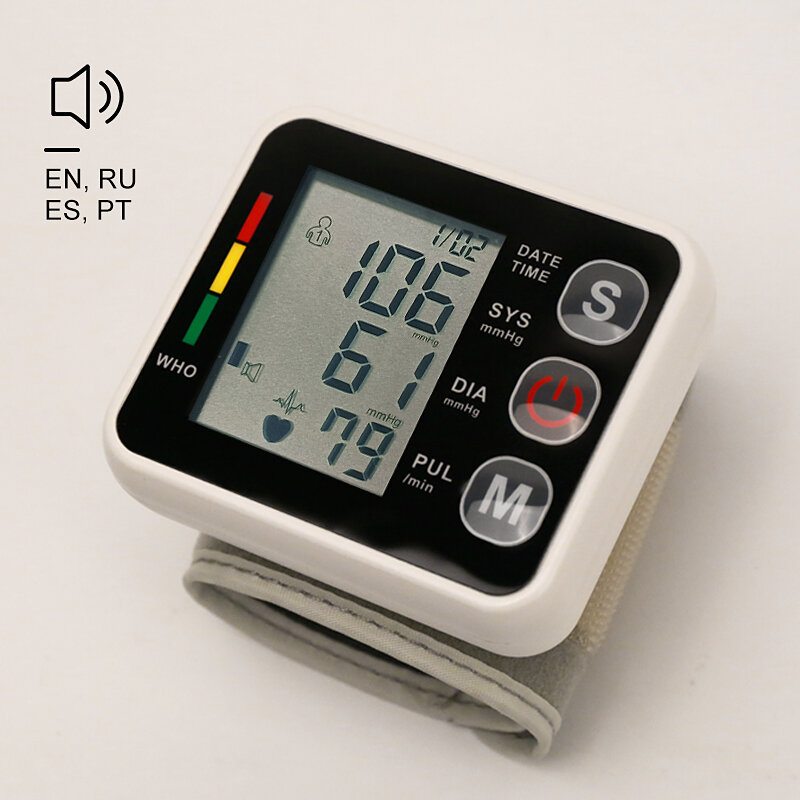 جهاز قياس ضغط الدم الرقمي الطبي الروسي مقياس ضغط الدم التلقائي للذراع مقياس ضغط الدم الكفة مقياس نبض القلب