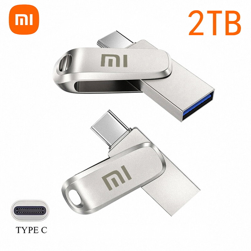 الأصلي شاومي 2 تيرا بايت المعادن U القرص USB 3.1 Type-C واجهة USB ذاكرة الهاتف المحمول الكمبيوتر المتبادل نقل الذاكرة المحمولة