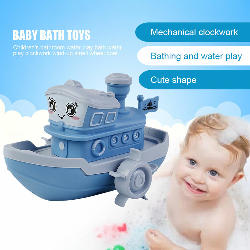 Water Bathing Toys Infant Ship Swim Chain Clockwork Kids Beach Bathroom Bath Shower Toys for Children Gifts