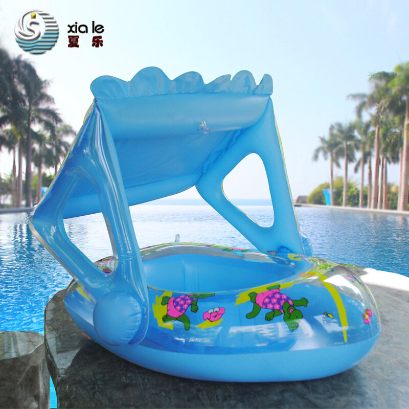بالون سباحة مستدير قابل للنفخ طفل السباحة قارب السباحة تدريب الطفل السباحة الدائري الطفل حمام سباحة مقعد الماء مع المظلة