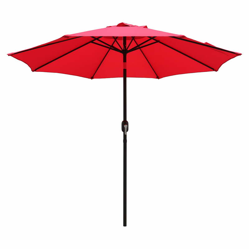 9 أقدام مظلة سوق كرنك والإمالة-أحمر