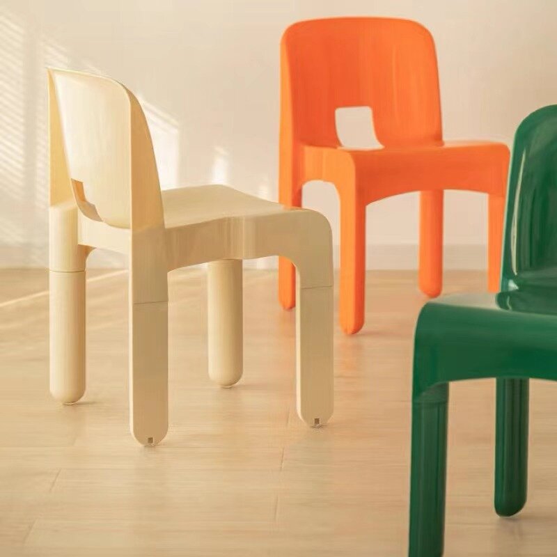 التصميم الأوسط الطعام كرسي Subnet الأحمر Ins نمط بسيط باكريست المنزل الإبداعية كرسي مرحاض بلاستك خمر الكراسي Sillas الأثاث