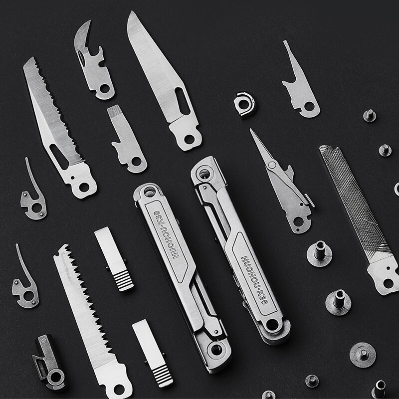 سكين متعدد الوظائف قابل للطي من huoho مفك براغي متعدد الأدوات أداة قطع سلك كابل متجرد معدات التخييم كماشة متعددة