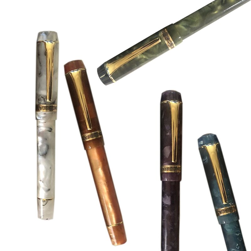 Kaigelu-قلم حبر ملون جديد 316 ، EF F M Nib ، قلم حبر بنمط كهرماني رخامي جميل ، قلم كتابة ، هدية للمكتب والأعمال