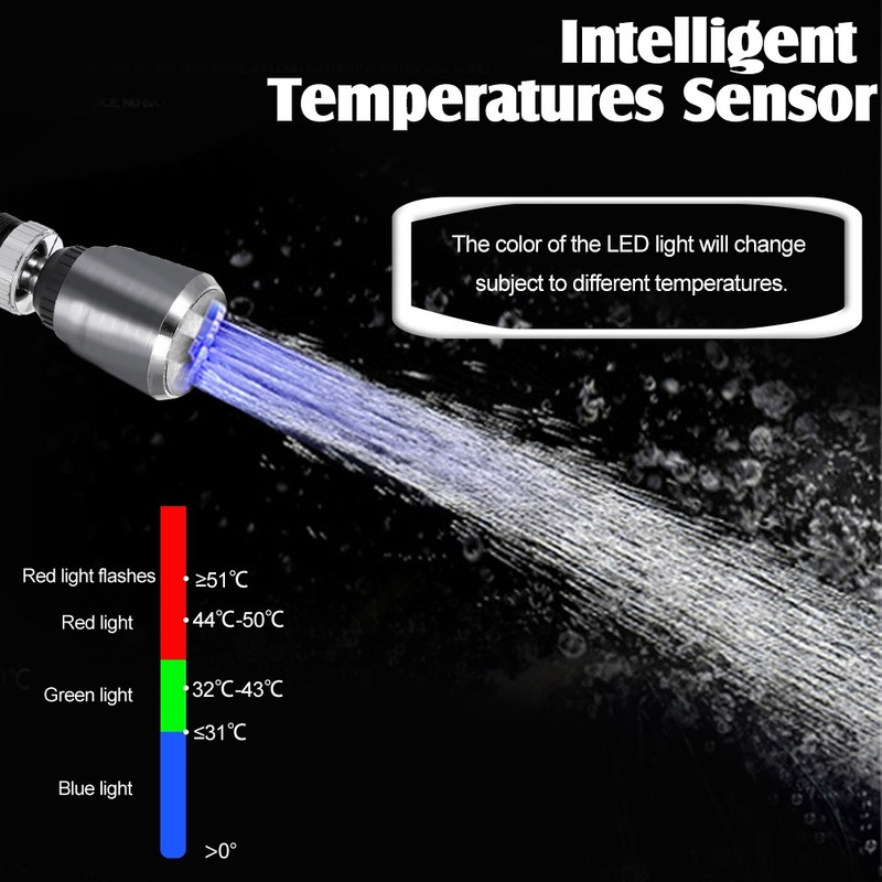 عالية الجودة اكسسوارات المطبخ تصفية محول RGB Led ضوء LED توفير المياه صنبور مهوية الناشر قطب صنبور فوهة #6