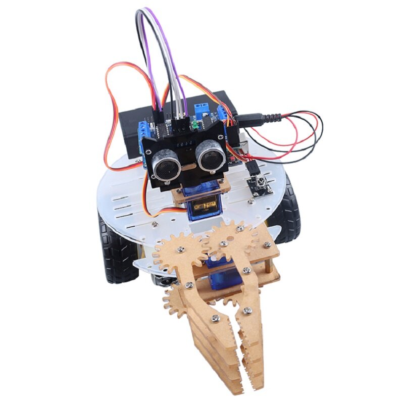 الذكية سيارة روبوت عدة ل اردوينو Uno مشروع كاتب التعليمية الاكريليك الروبوتات الأسلحة تعلم البرمجة مجموعة كاملة للأطفال