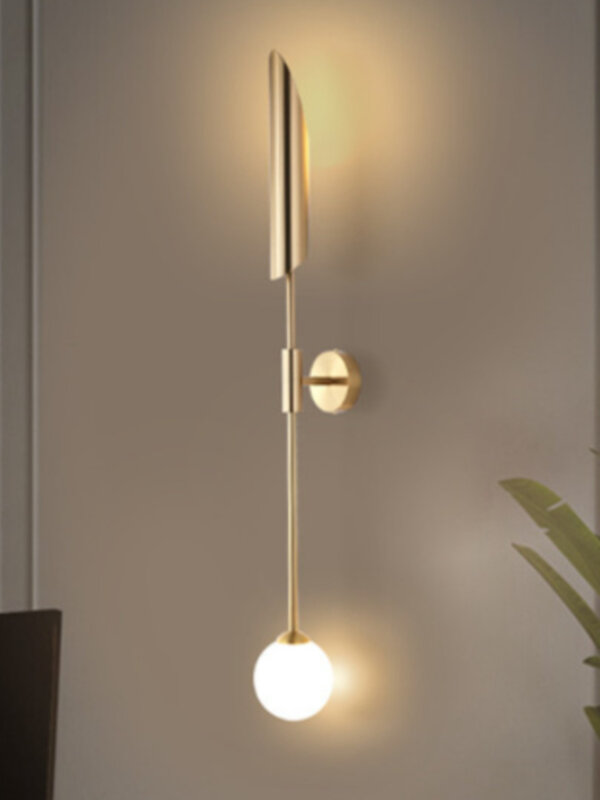 الحديثة ضوء الفاخرة الأمريكية الإبداعية بسيطة الذهبي يميل أنبوب الشرفة غرفة المعيشة غرفة الطعام ديكور غرفة نوم الجدار مصباح #5