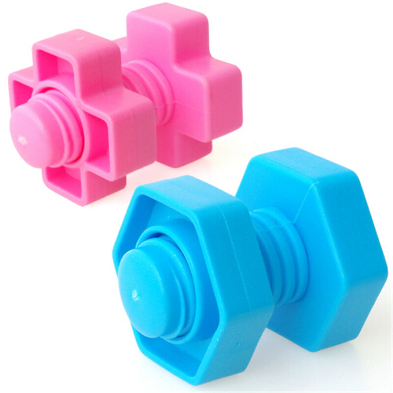 1 5Set Screw Building Blocks Plastic Insert Blocks Nut Shape Toys For Children Educational Toys Montessori Scale Models