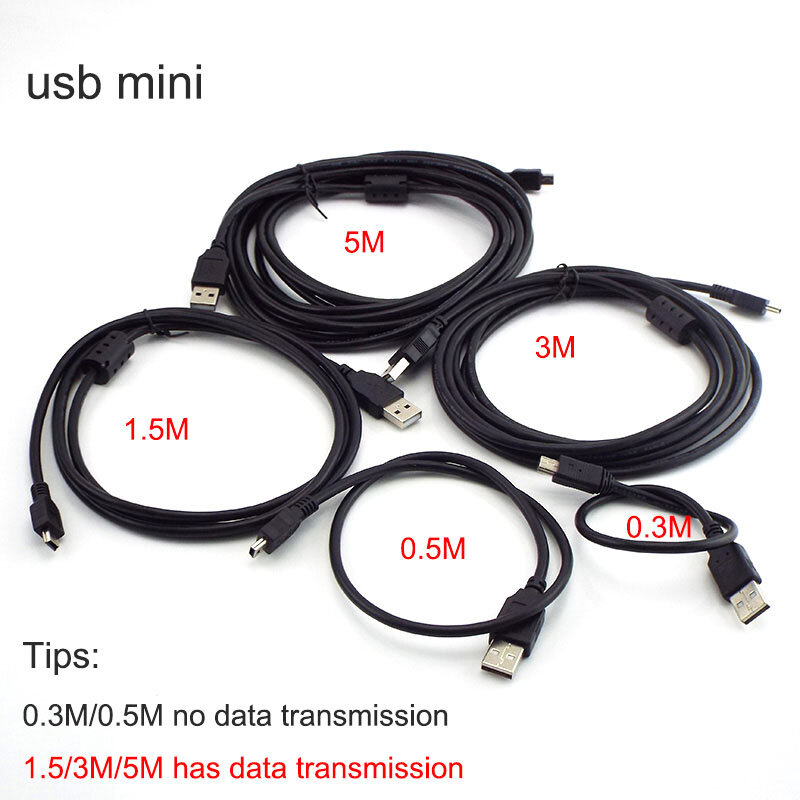 0.3m/0.5m/1m/3m/5m البسيطة USB بيانات كابل شحن الحبل 5pin USB T-ميناء تمديد كابلات الكمبيوتر MP3/MP4 محول موصل #1